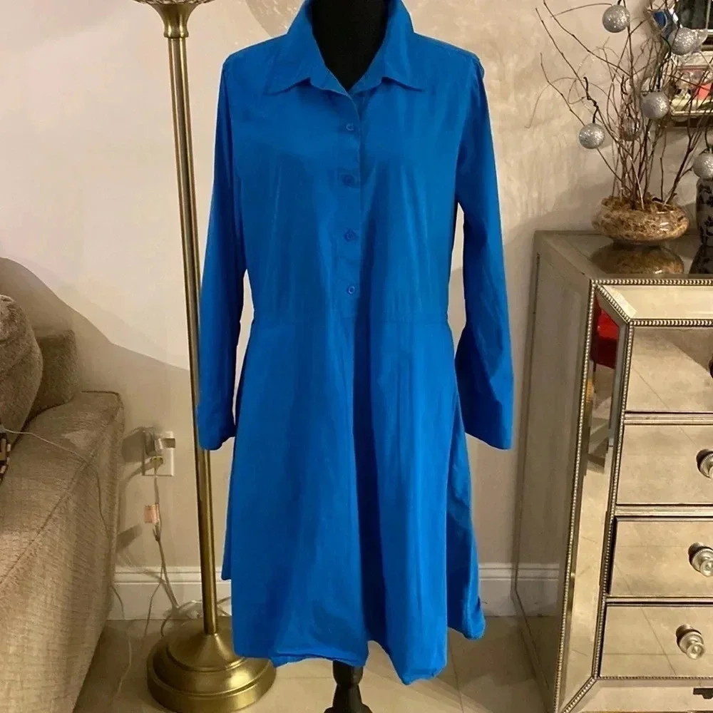 Cos Vibrant Blue Long Sleeve Dress